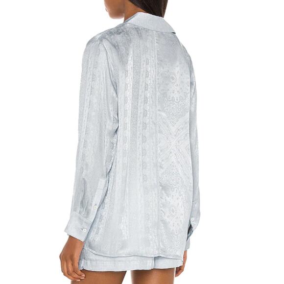 Revolve - Tell Your Friends Long Sleeve Shirt in Yvette Print 100% Silk Size M - Picture 7 of 7
